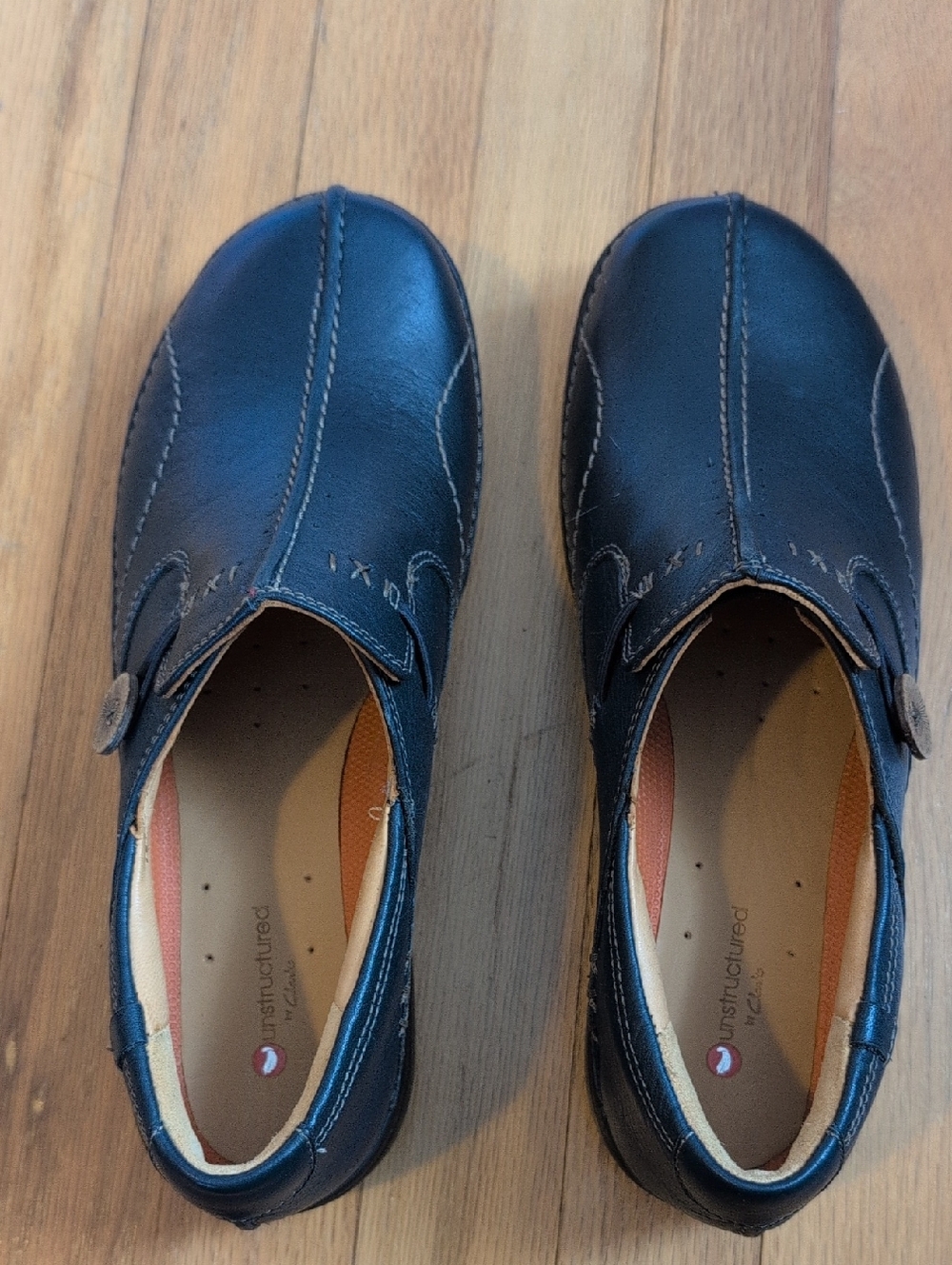 Clarks Navy Slip-On Leather Comfort Shoes